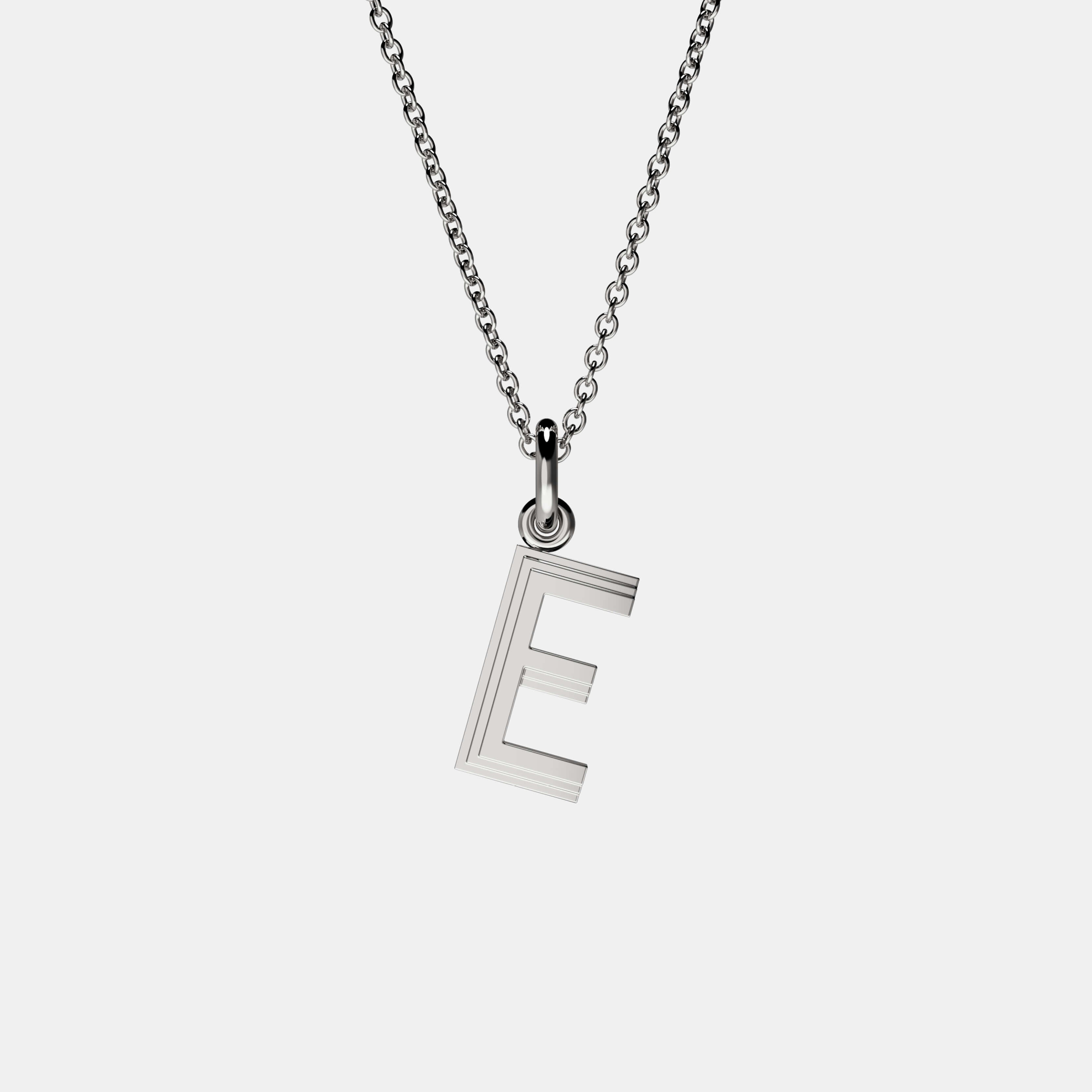 Contours Letter Pendant in White Gold