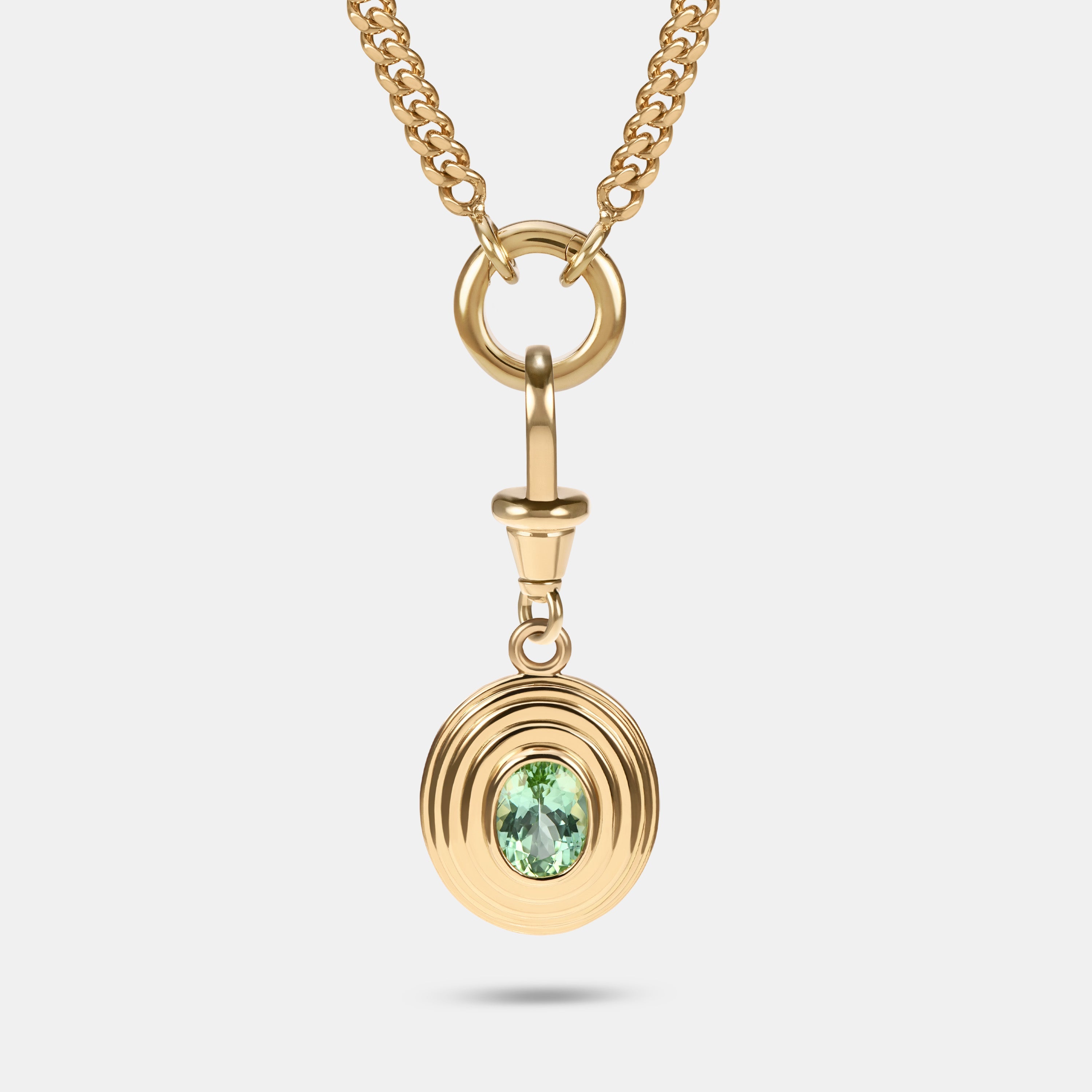 Contours Pendant - 1.08ct Oval Cut Mint Green Tourmaline