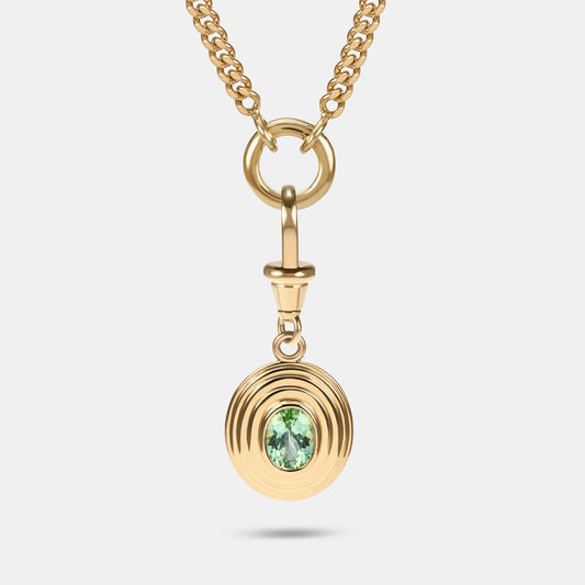Contours Pendant - 1.08ct Oval Cut Mint Green Tourmaline