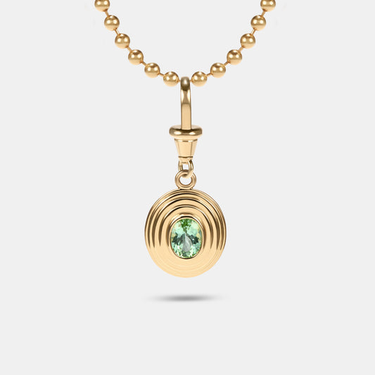 Contours Pendant - 1.08ct Oval Cut Mint Green Tourmaline