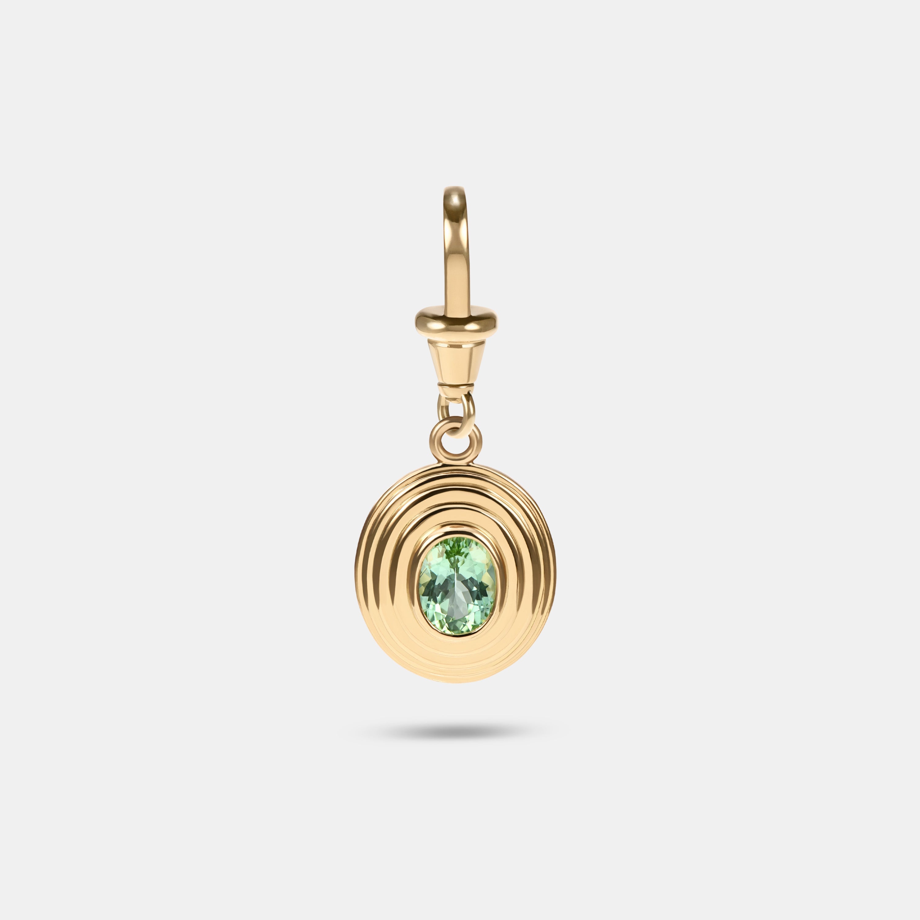 Contours Pendant - 1.08ct Oval Cut Mint Green Tourmaline