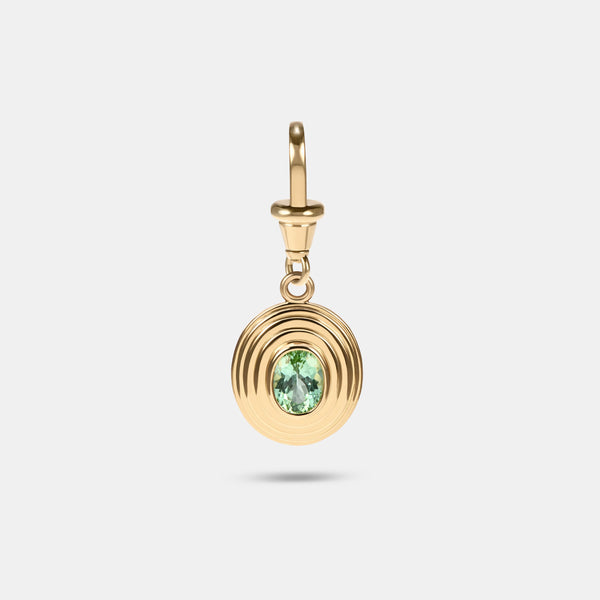 Contours Pendant - 1.08ct Oval Cut Mint Green Tourmaline