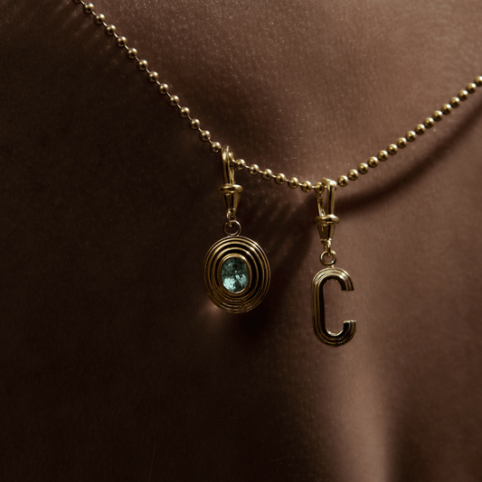 Contours Pendant - 1.08ct Oval Cut Mint Green Tourmaline