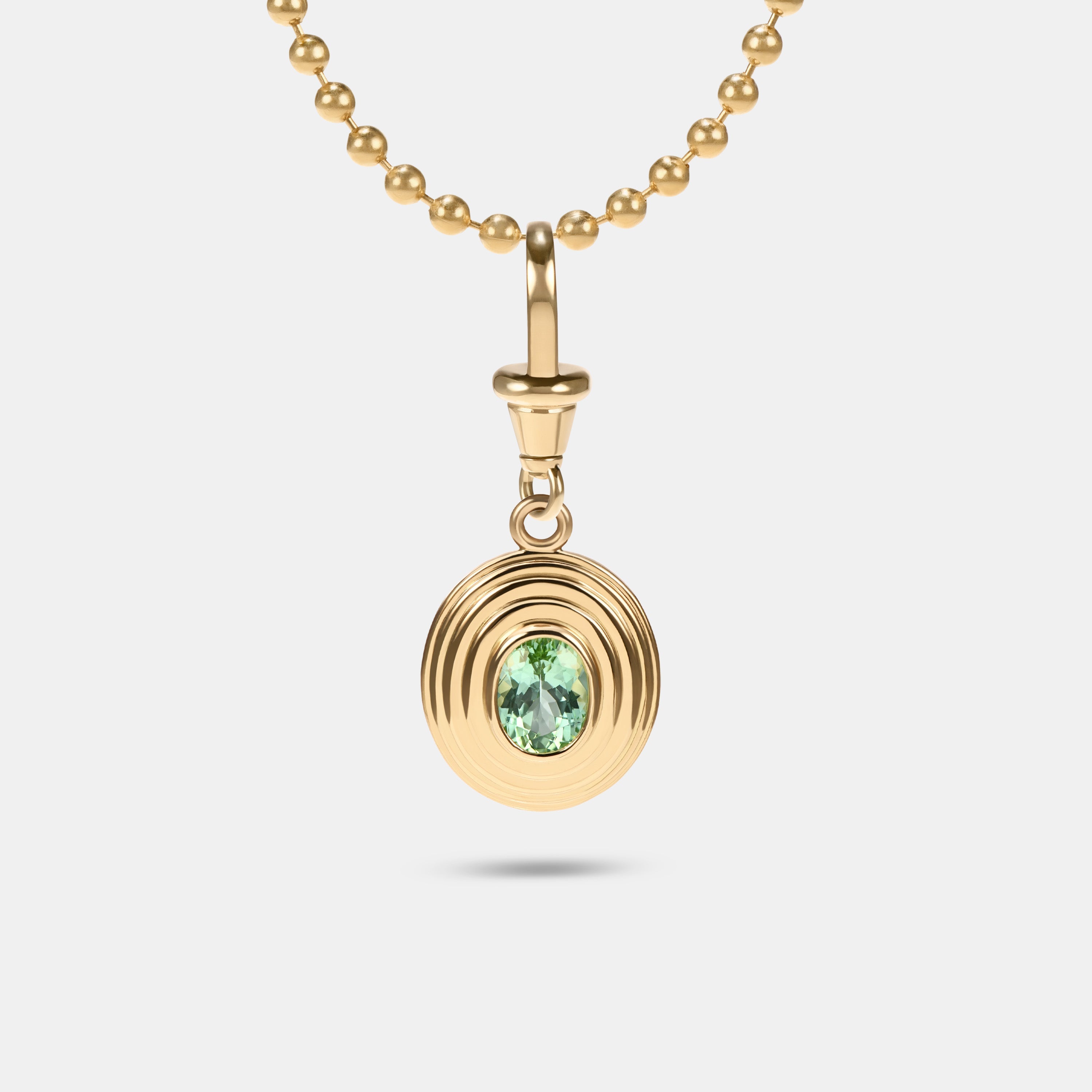 Contours Pendant - 1.08ct Oval Cut Mint Green Tourmaline