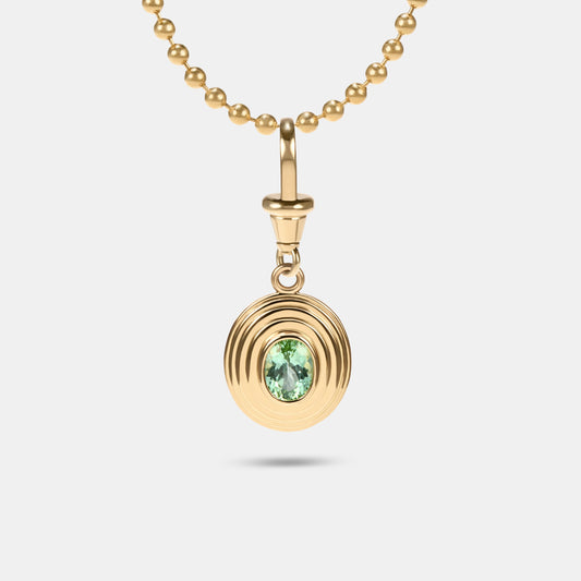 Contours Pendant - 1.08ct Oval Cut Mint Green Tourmaline