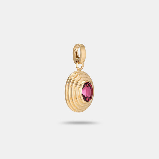 Contours Pendant - 1.42ct Oval Cut Red Spinel