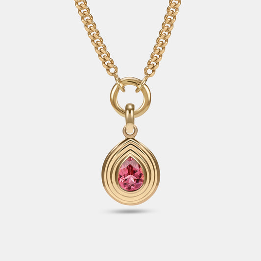 Contours Pendant - 1.45ct Pear Cut Pink Spinel