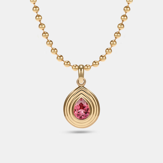 Contours Pendant - 1.45ct Pear Cut Pink Spinel