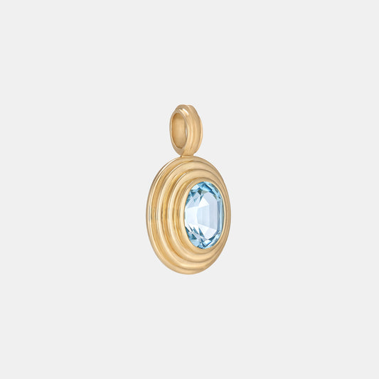 Contours Pendant - 1.65ct Oval Cut Aquamarine