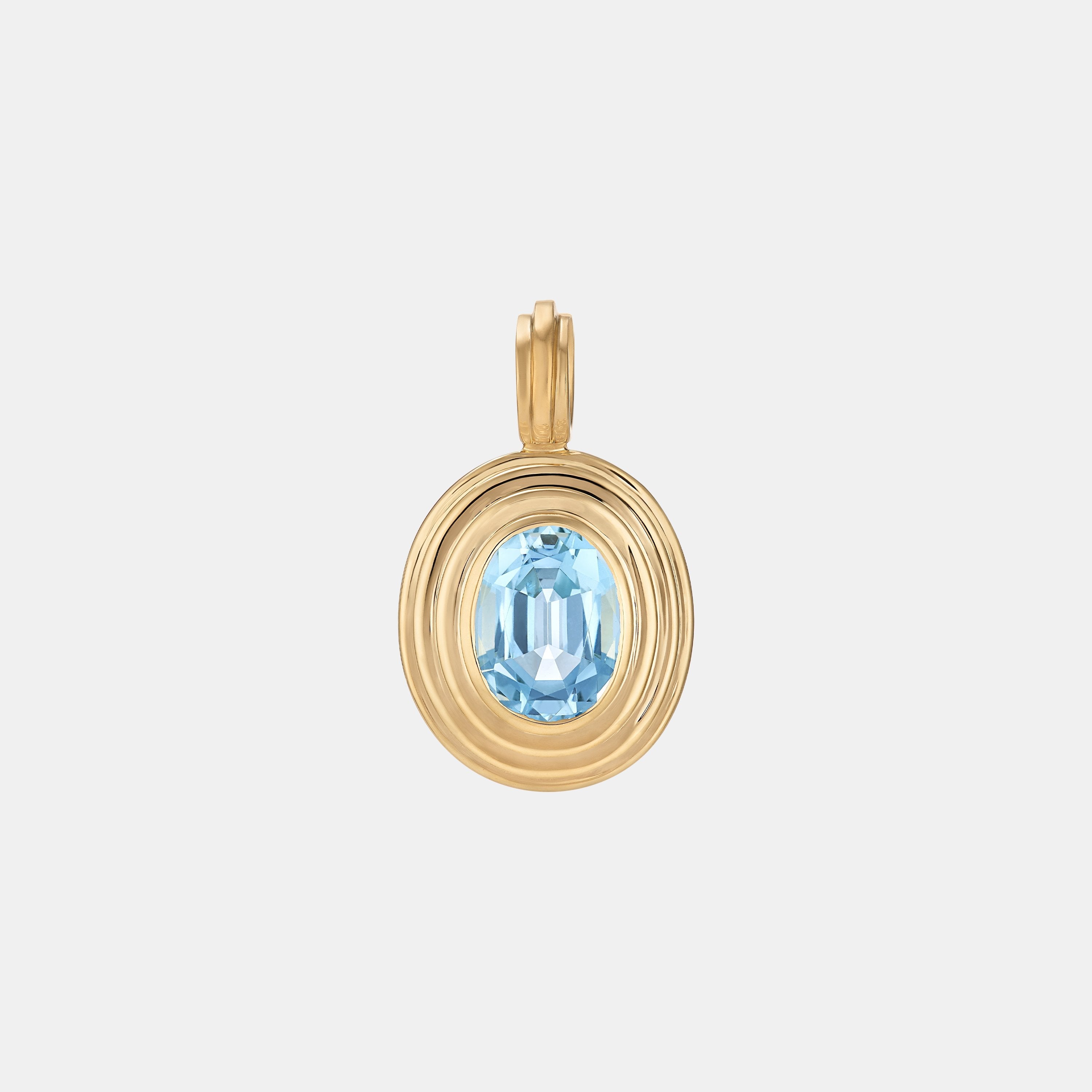 Contours Pendant - 1.65ct Oval Cut Aquamarine