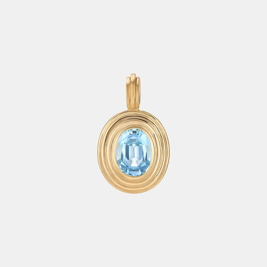 Contours Pendant - 1.65ct Oval Cut Aquamarine