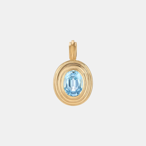 Contours Pendant - 1.65ct Oval Cut Aquamarine
