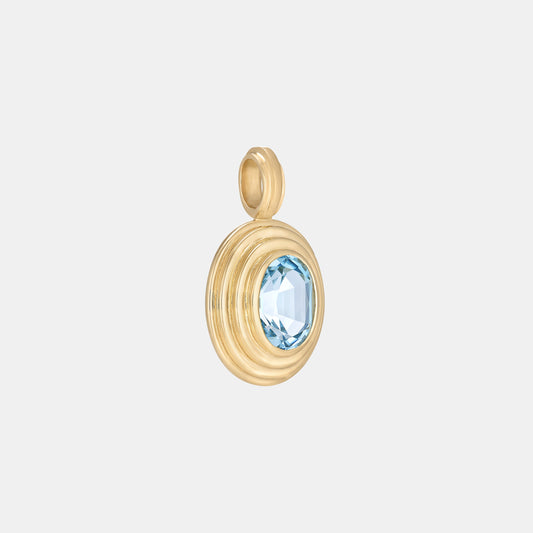 Contours Pendant - 1.65ct Oval Cut Aquamarine