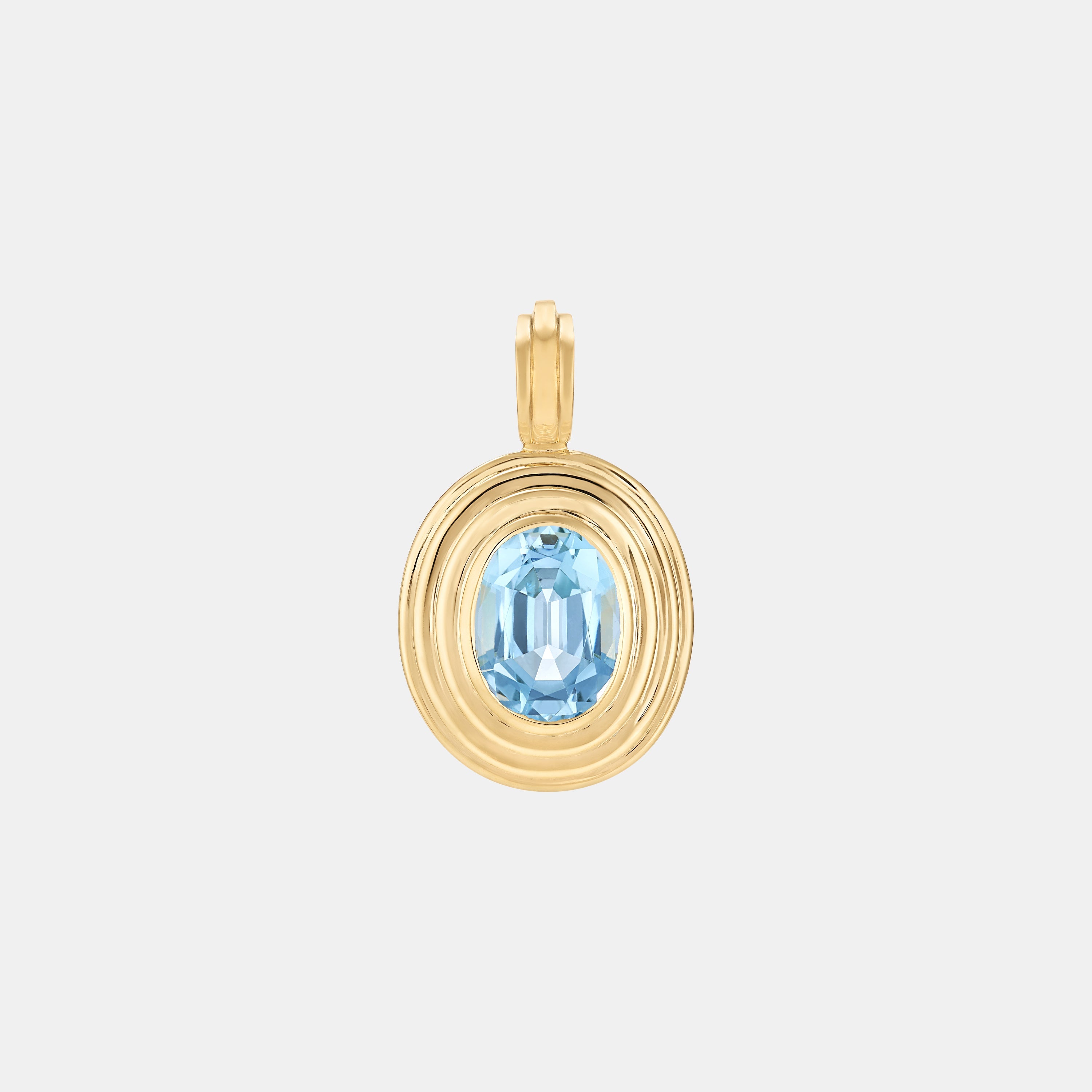 Contours Pendant - 1.65ct Oval Cut Aquamarine