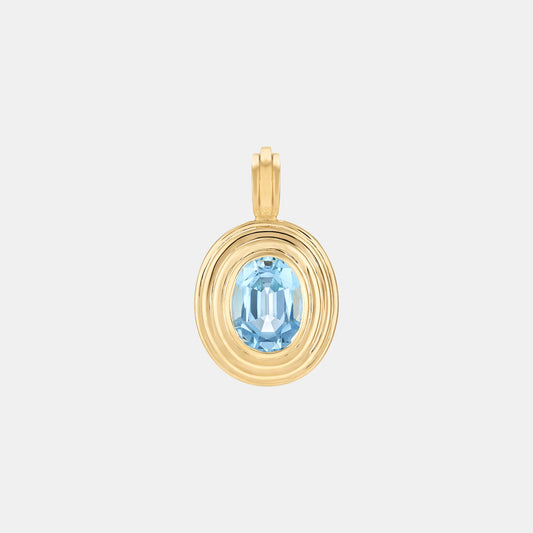 Contours Pendant - 1.65ct Oval Cut Aquamarine