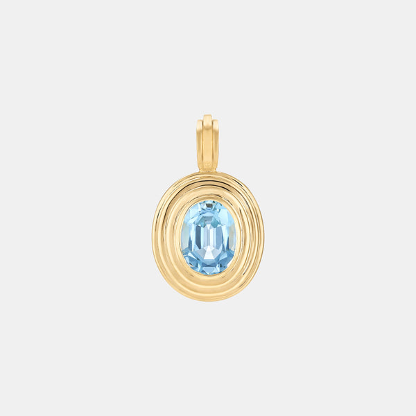 Contours Pendant - 1.65ct Oval Cut Aquamarine