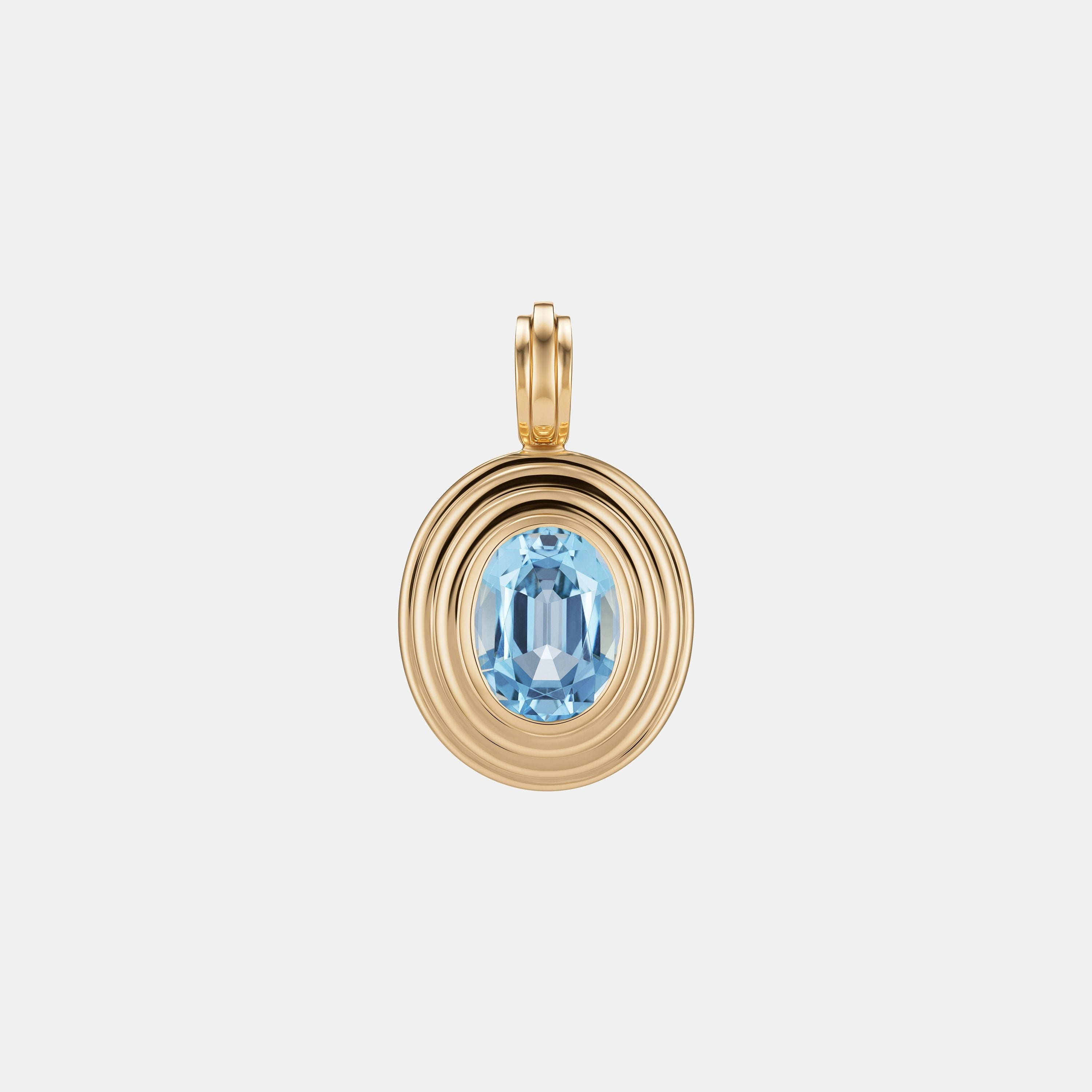 Contours Pendant - 1.65ct Oval Cut Aquamarine