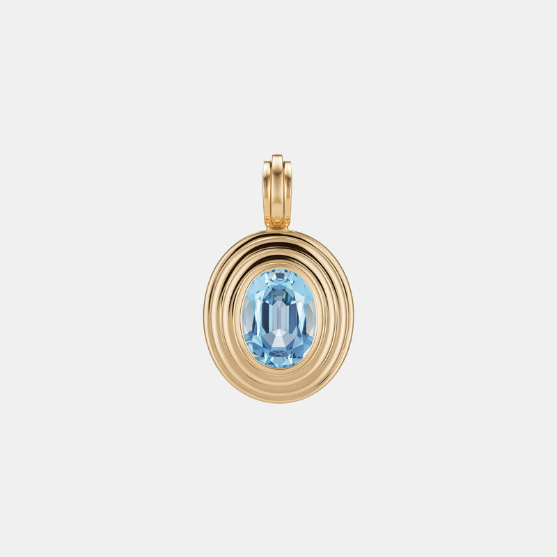 Contours Pendant - 1.65ct Oval Cut Aquamarine