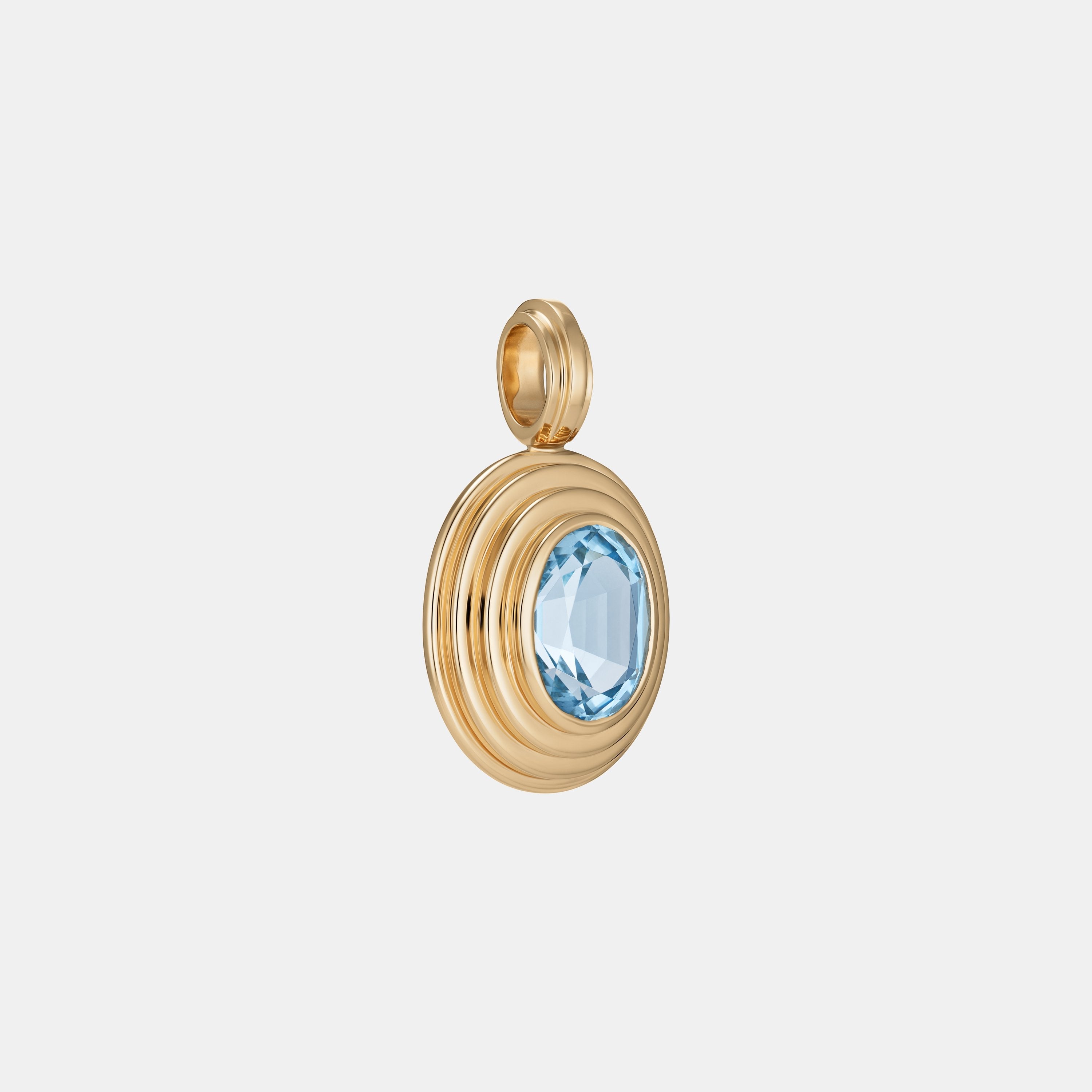 Contours Pendant - 1.65ct Oval Cut Aquamarine
