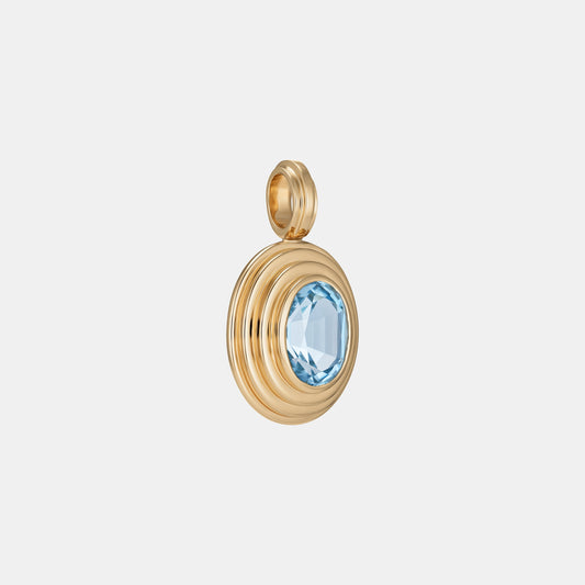 Contours Pendant - 1.65ct Oval Cut Aquamarine