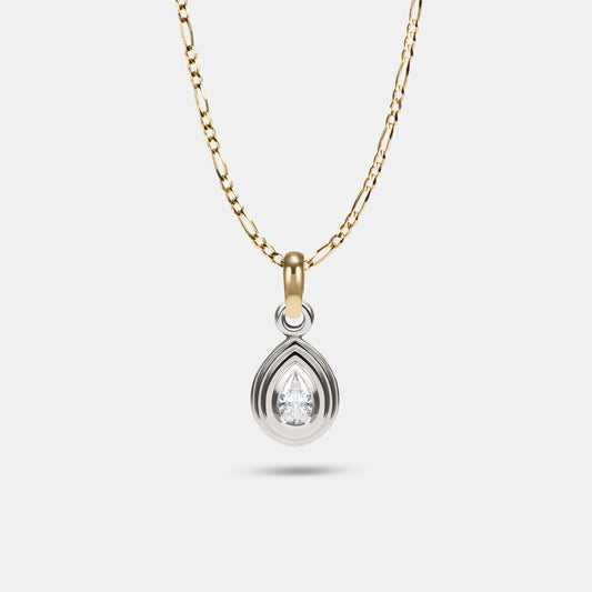 Contours Pendant Charm Pear Diamond in 18 Karat White Gold
