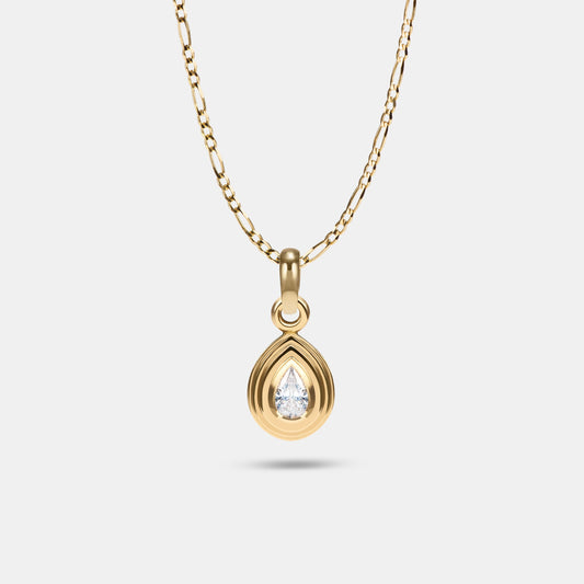 Contours Pendant Charm Pear Diamond in 18 Karat Yellow Gold