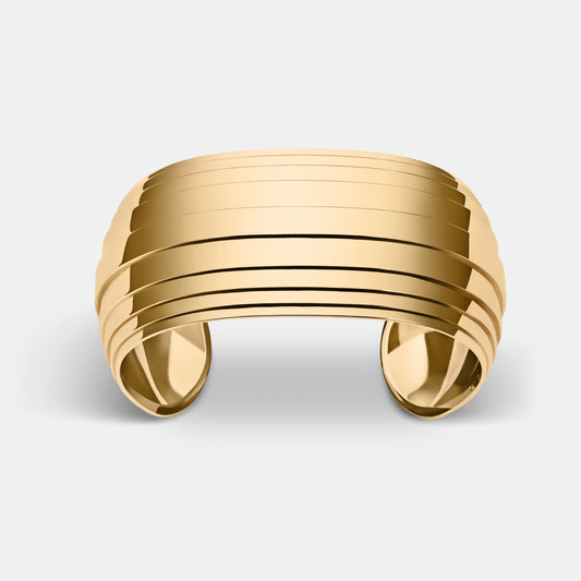 Contours Wide Cuff in Yellow Gold