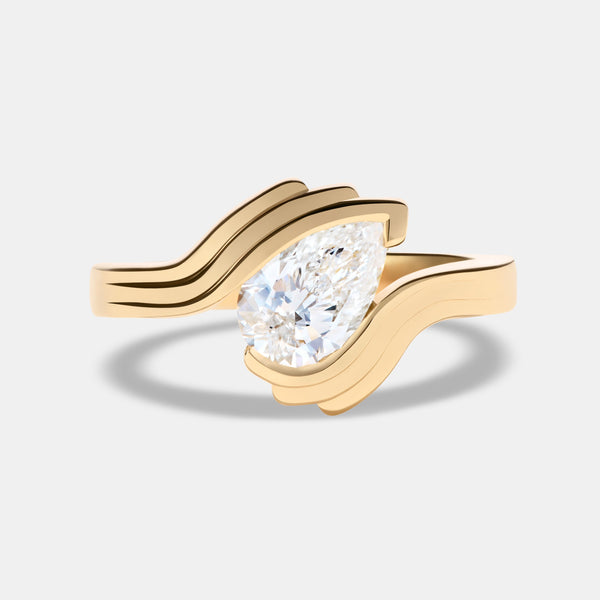 Contours Wrap 1.01ct Pear Diamond Solitaire Engagement Ring