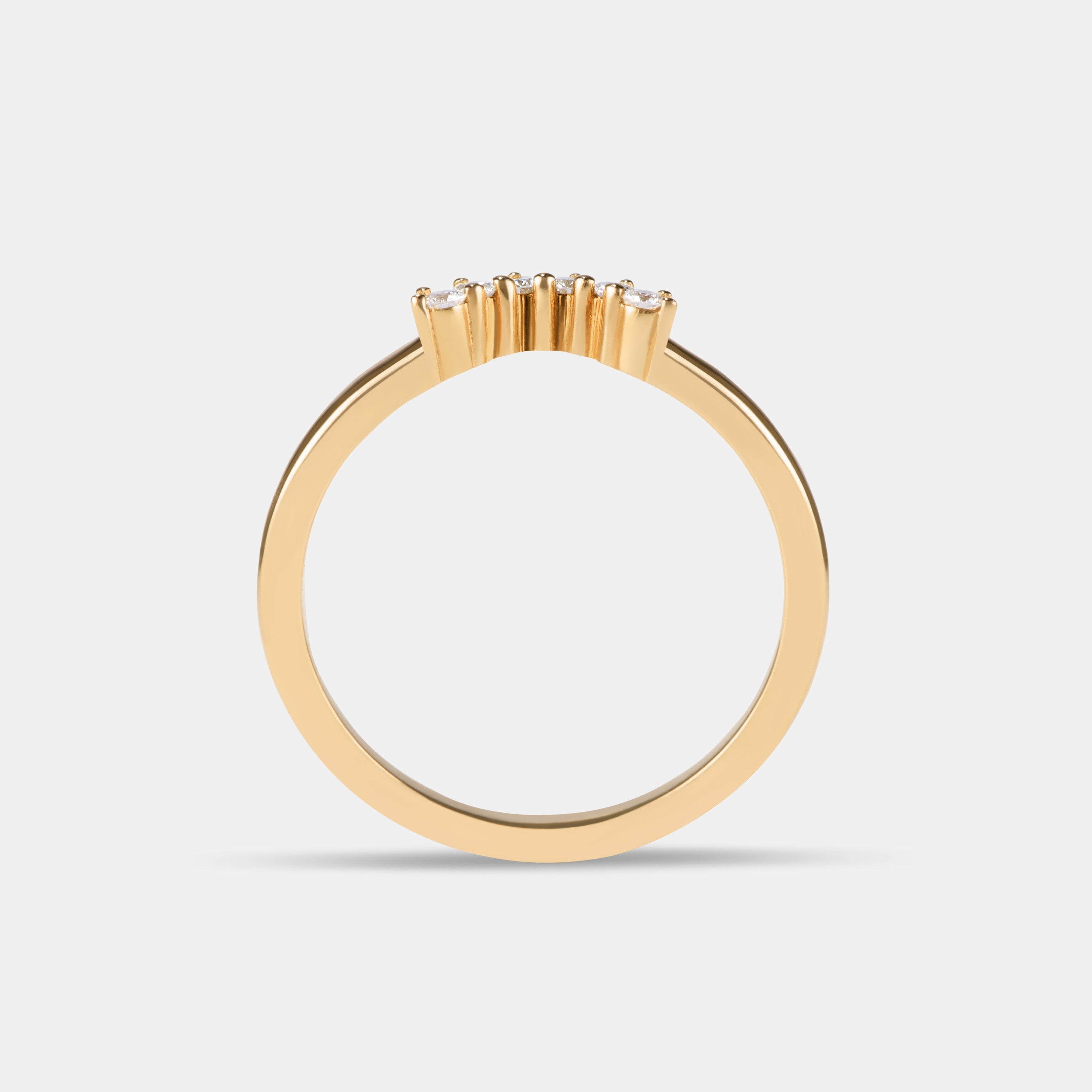 Crescent Diamond Ring
