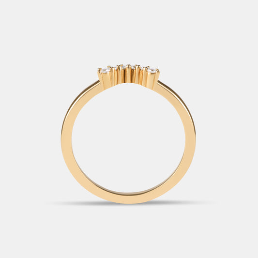 Crescent Diamond Ring