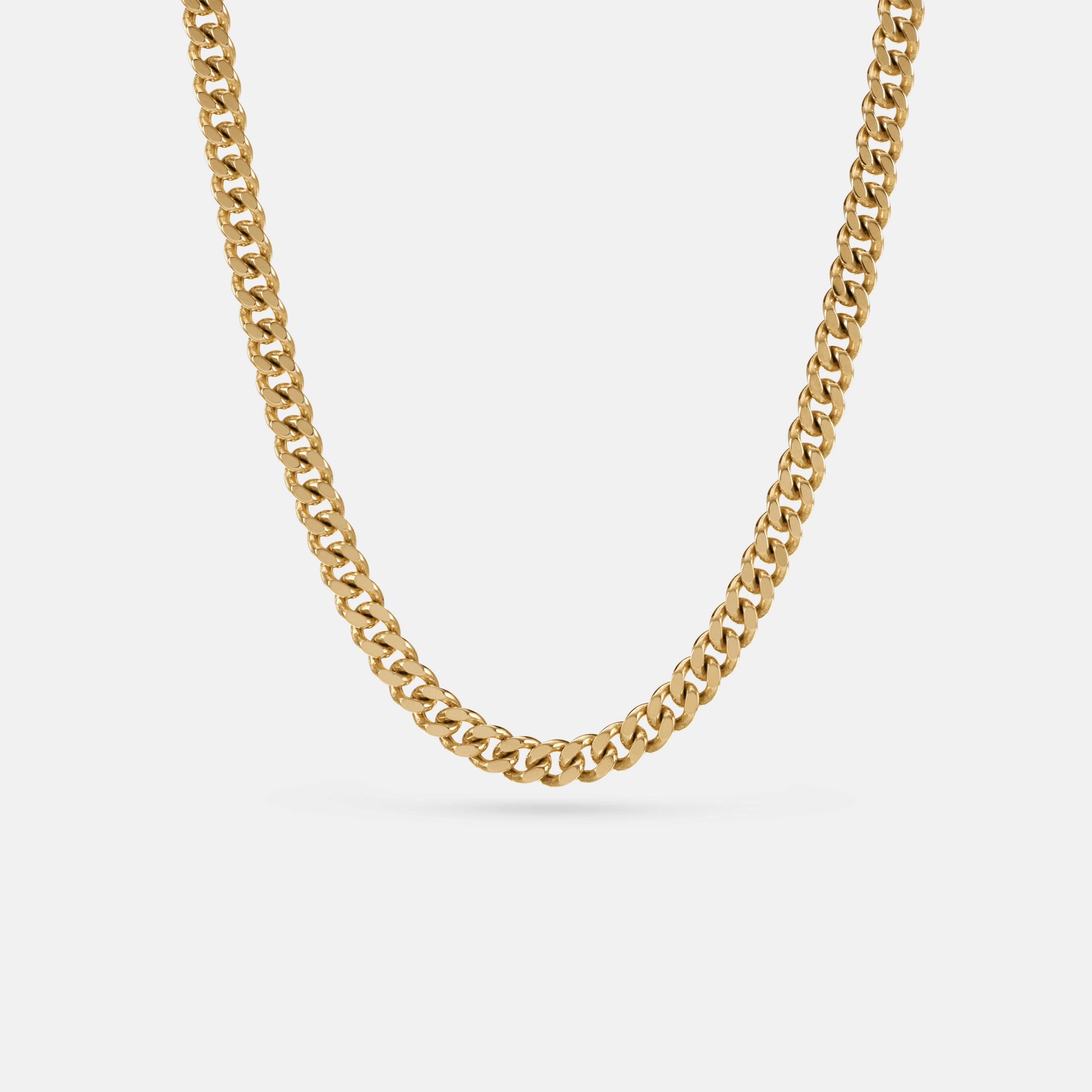 Curb Chain Necklace in Yellow Gold