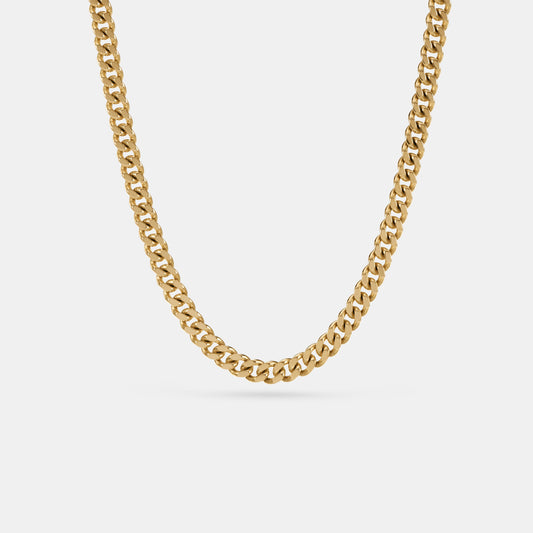 Curb Chain Necklace in Yellow Gold