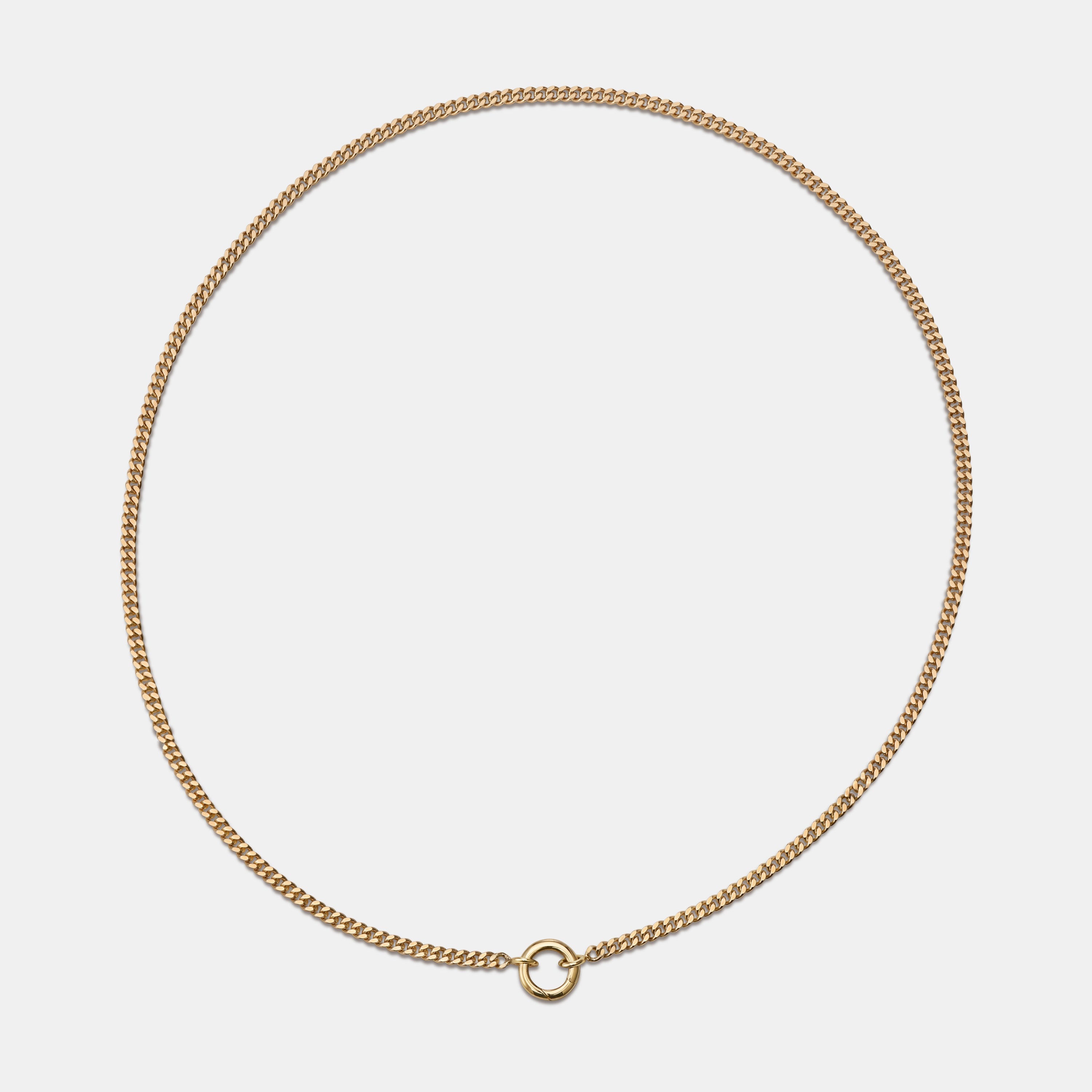 Curb Chain With Charm Clasp in yellow gold