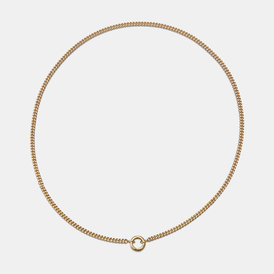 Curb Chain With Charm Clasp in yellow gold