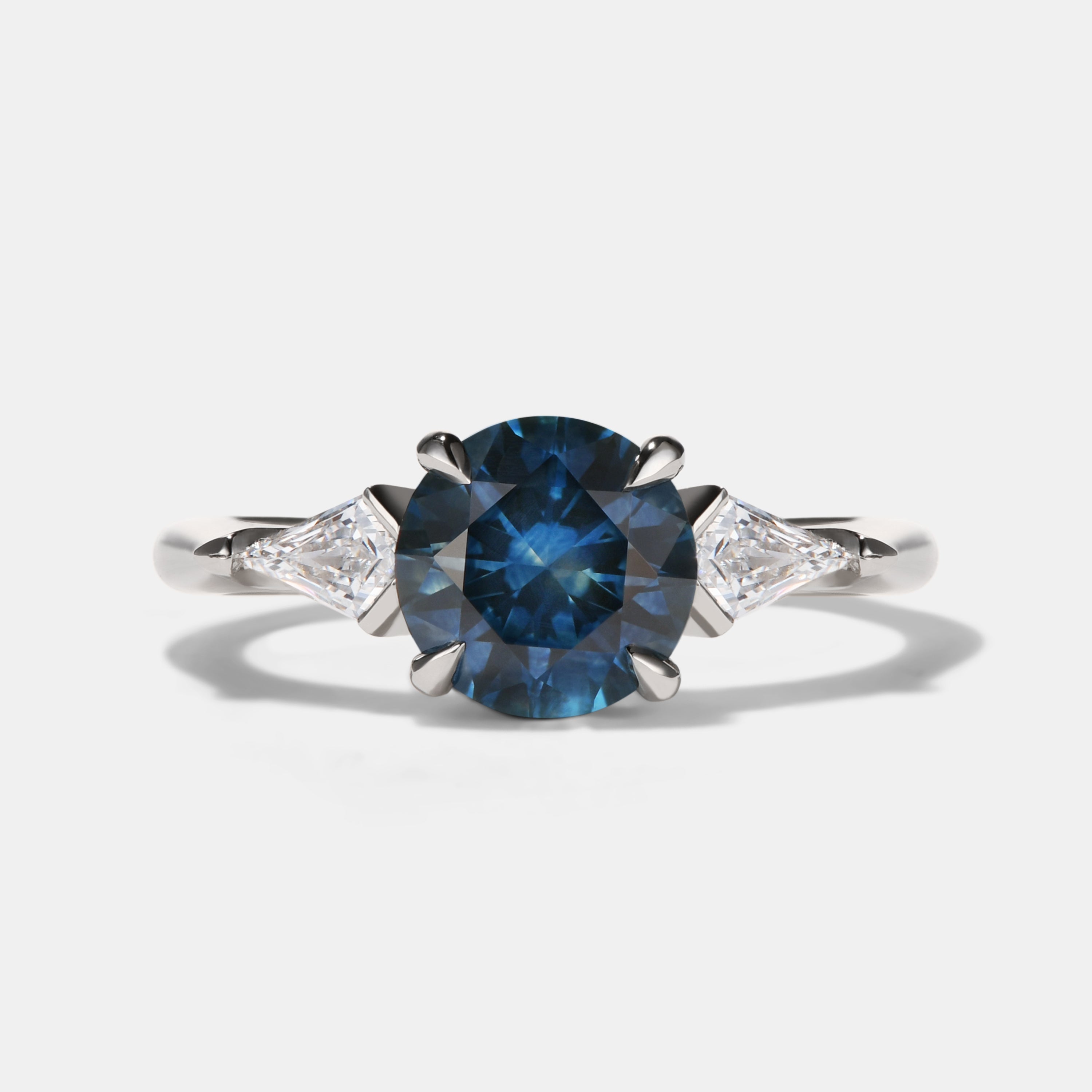 Delilah Sapphire Three Stone Engagement Ring