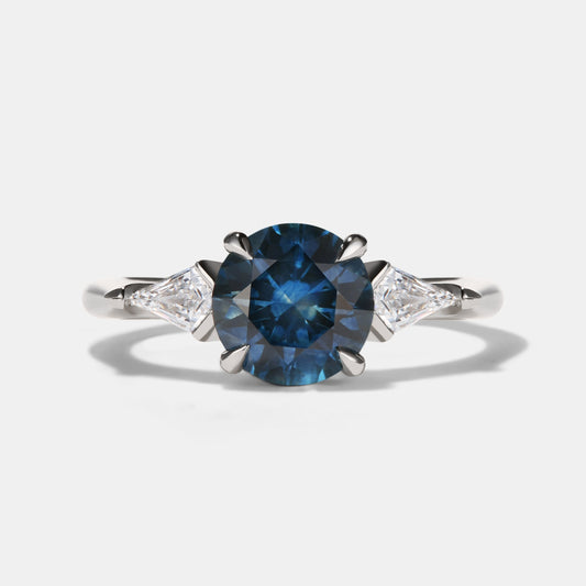 Delilah Sapphire Three Stone Engagement Ring