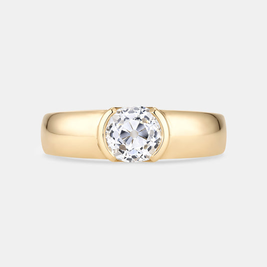 DION 1.28ct Antique Old Mine Cut Diamond Solitaire Engagement Ring