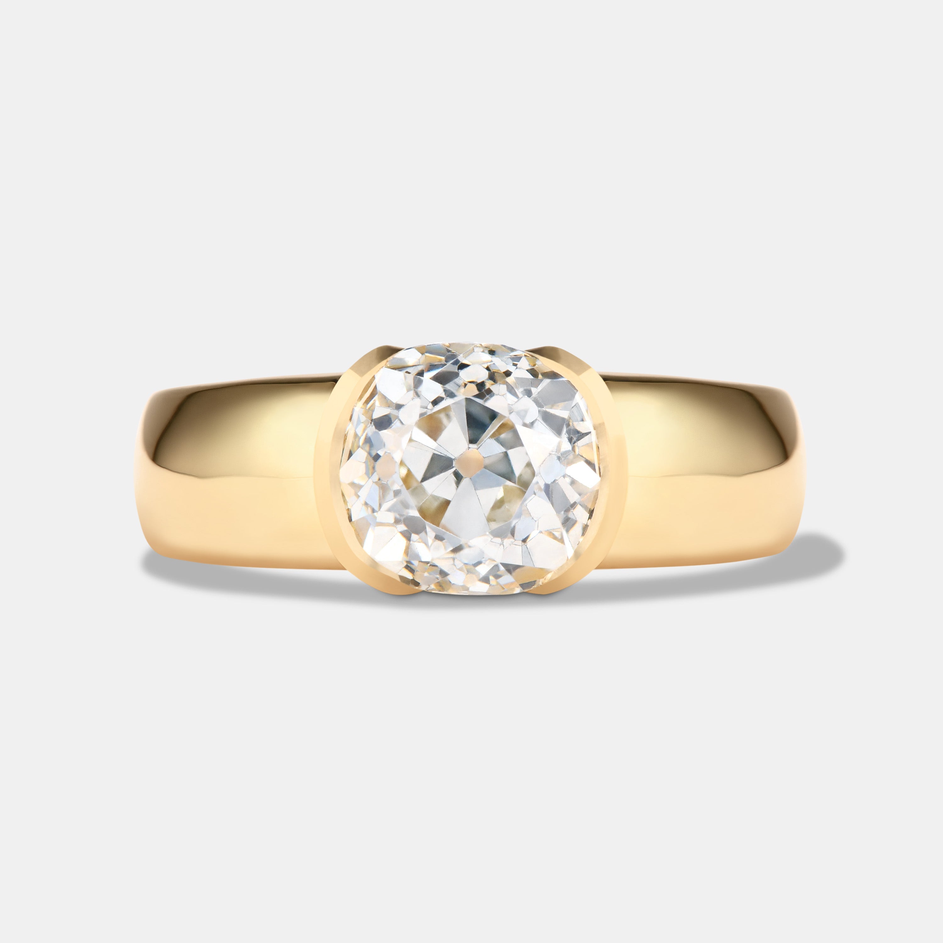 Dion 2.09ct Antique Old Mine Cut Diamond Solitaire Engagement Ring