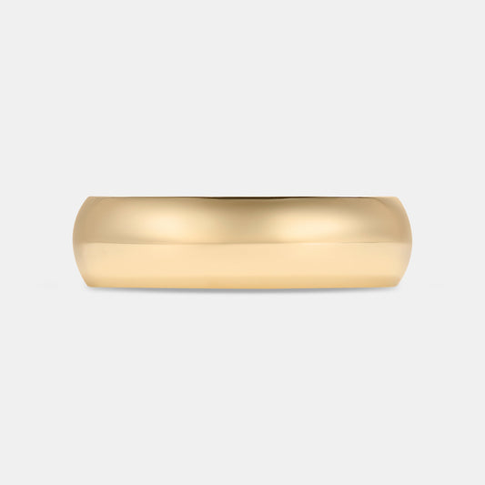 Domed 6mm Band in yellow gold
