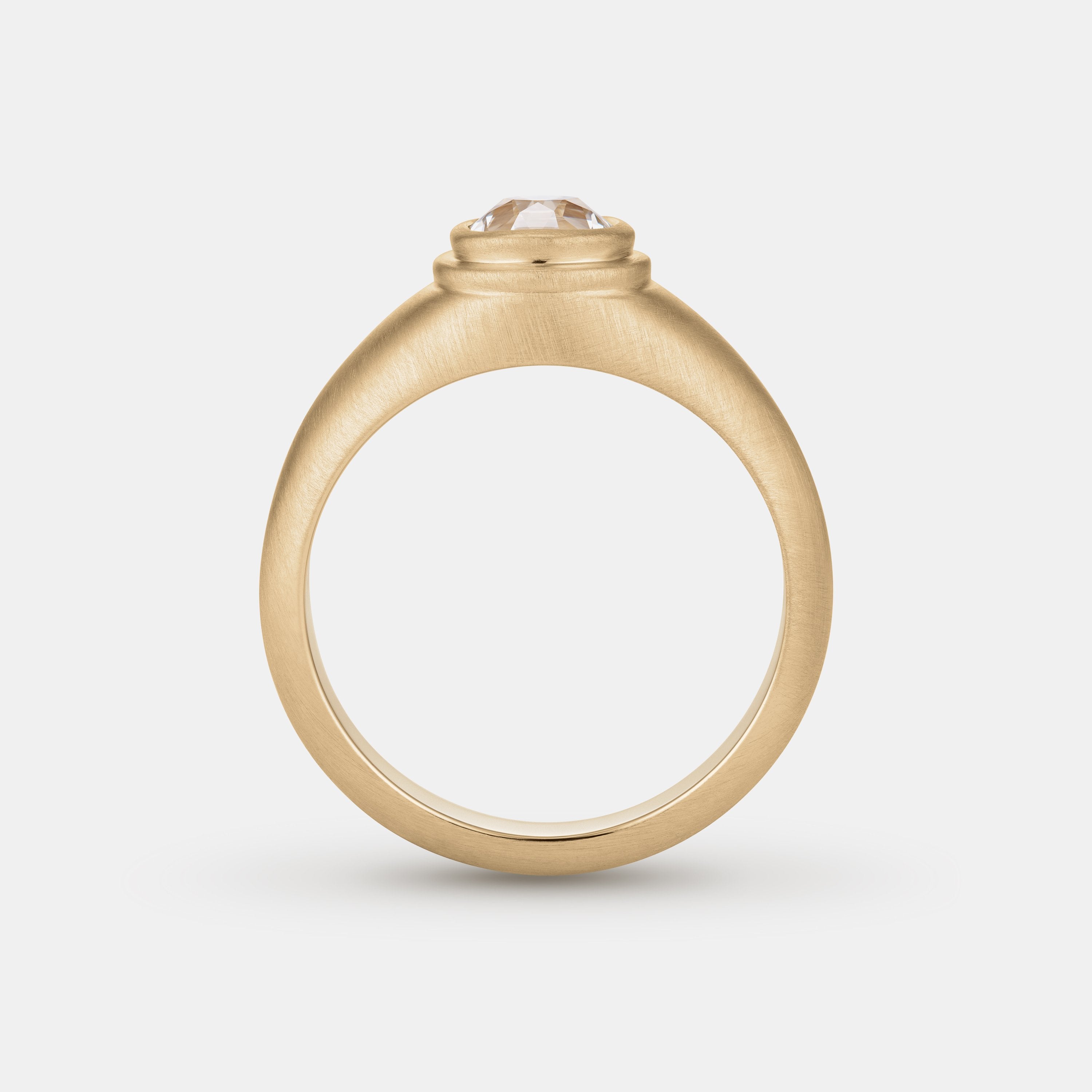 Double Bezel Bombé 0.97ct Antique Old Mine Cut Diamond Ring