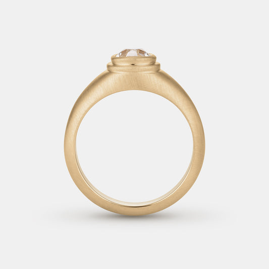 Double Bezel Bombé 0.97ct Antique Old Mine Cut Diamond Ring