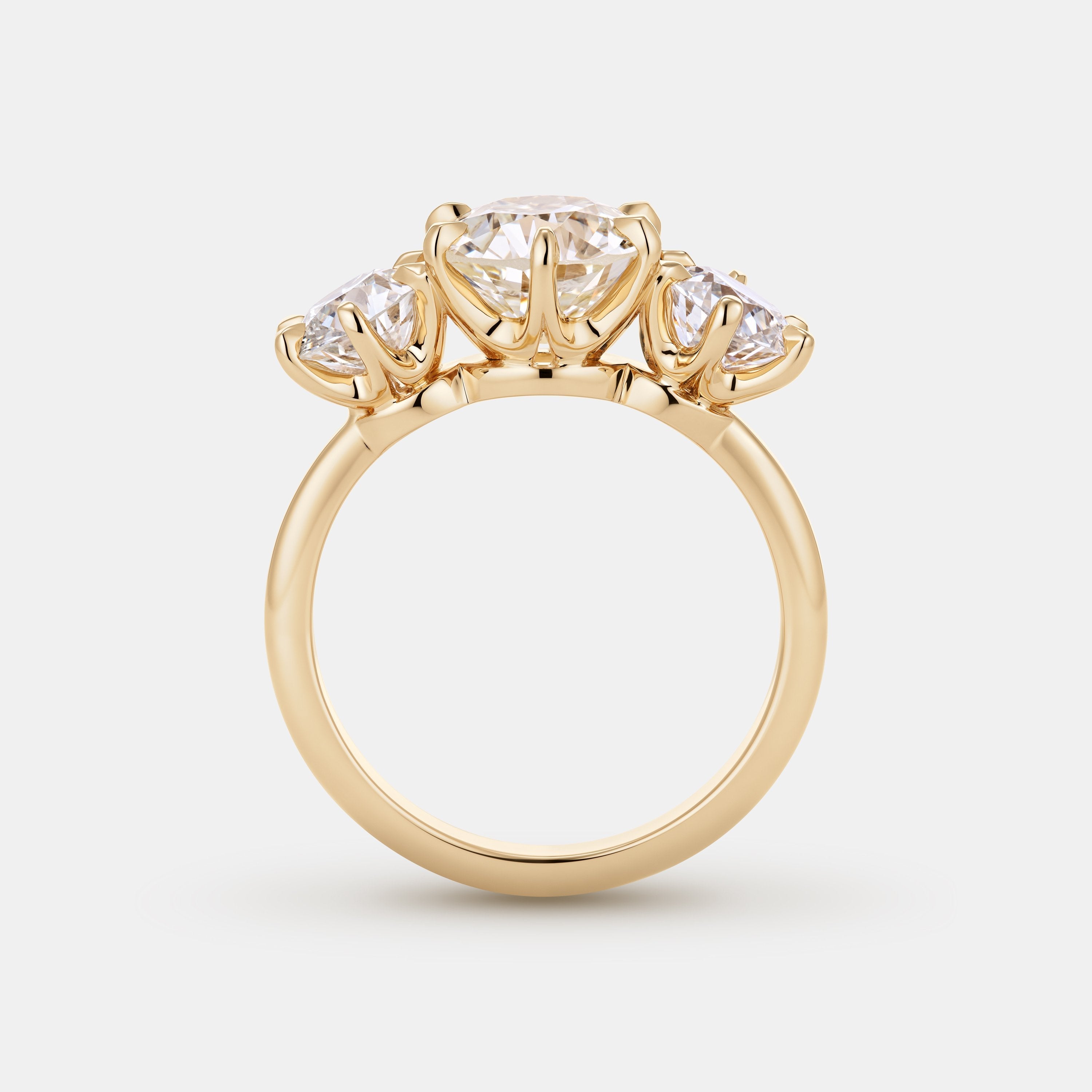 Elizabeth 2.29ct Antique Old European Cut Three Stone Engagement Ring