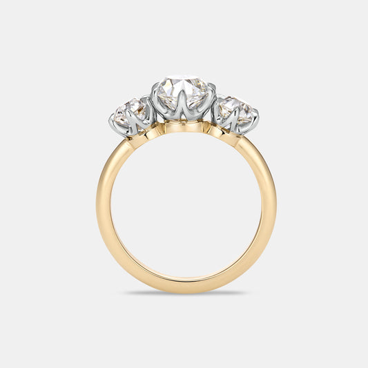ELIZABETH 2.65ctw Antique Diamond Three Stone Engagement Ring