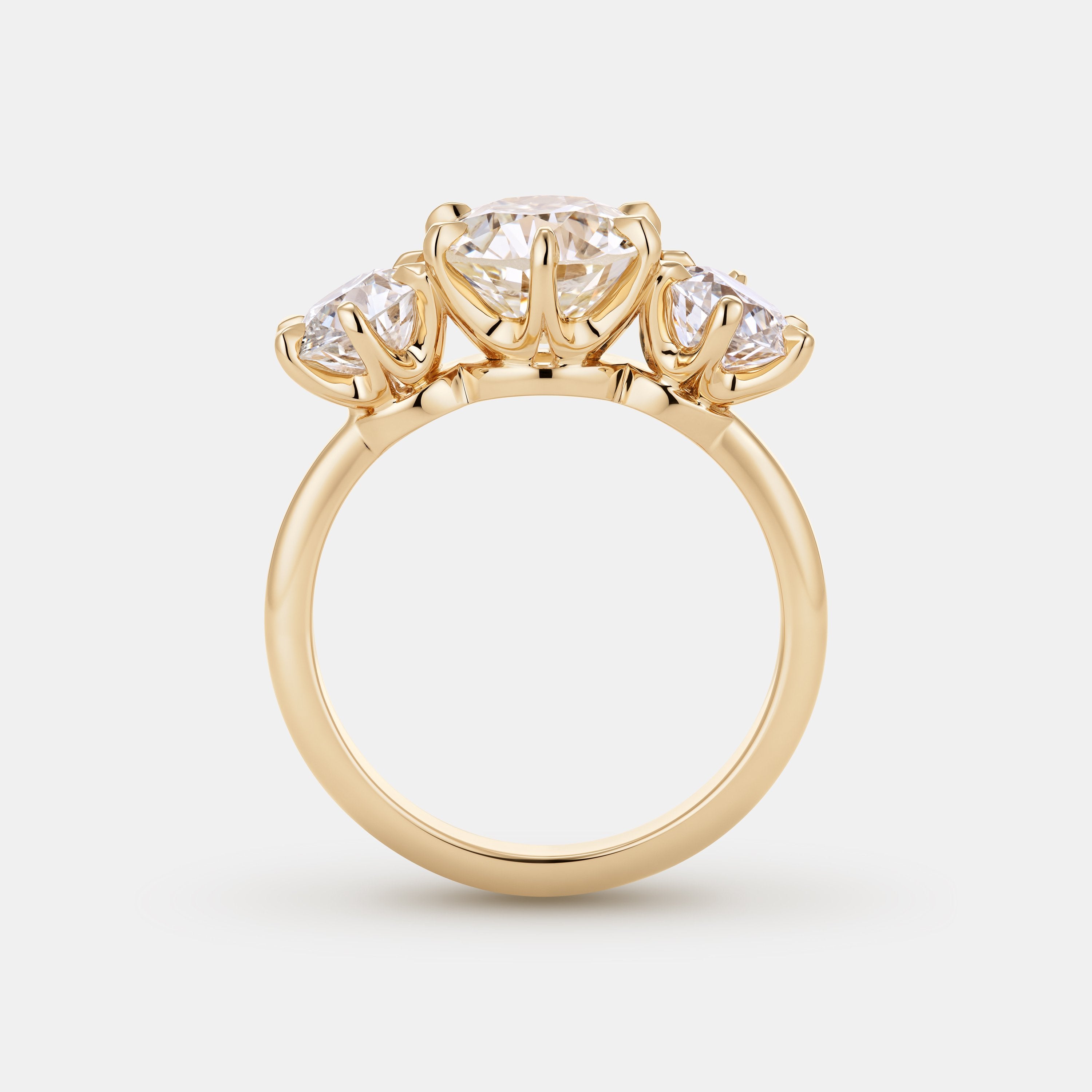 Elizabeth 2.29ct Antique Old European Cut Three Stone Engagement Ring