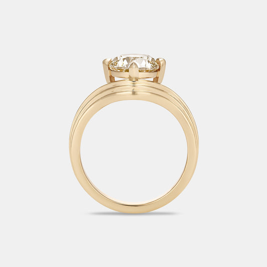 FRANCES 2.31ct Round Champagne Diamond Solitaire Engagement Ring