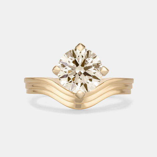 FRANCES 2.31ct Round Champagne Diamond Solitaire Engagement Ring