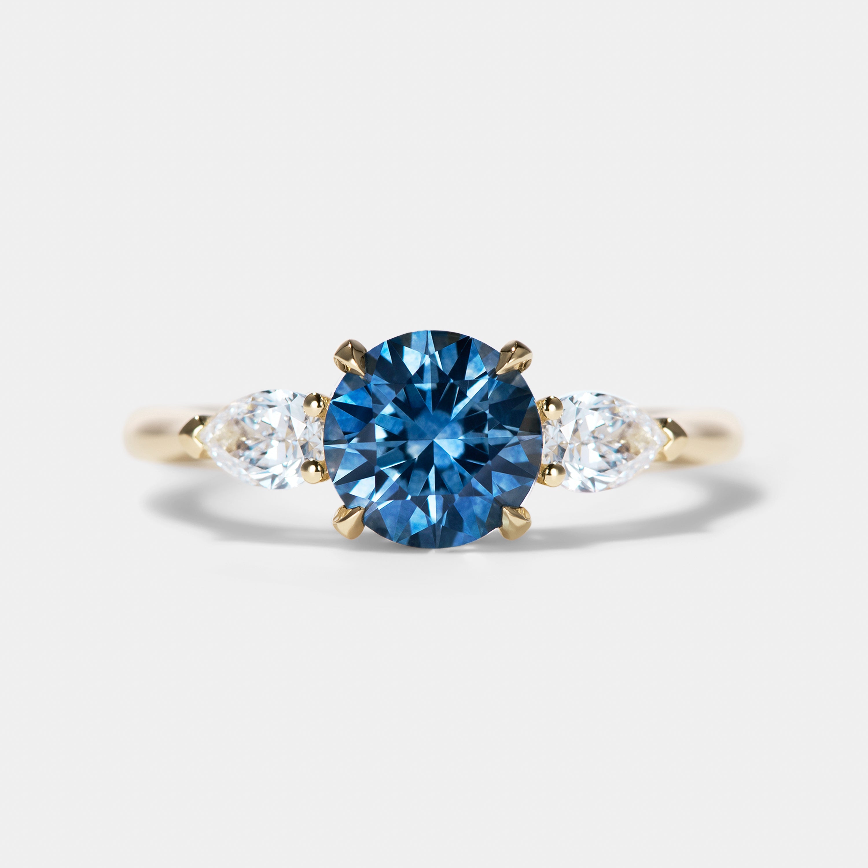 Freya Sapphire Three Stone Engagement Ring