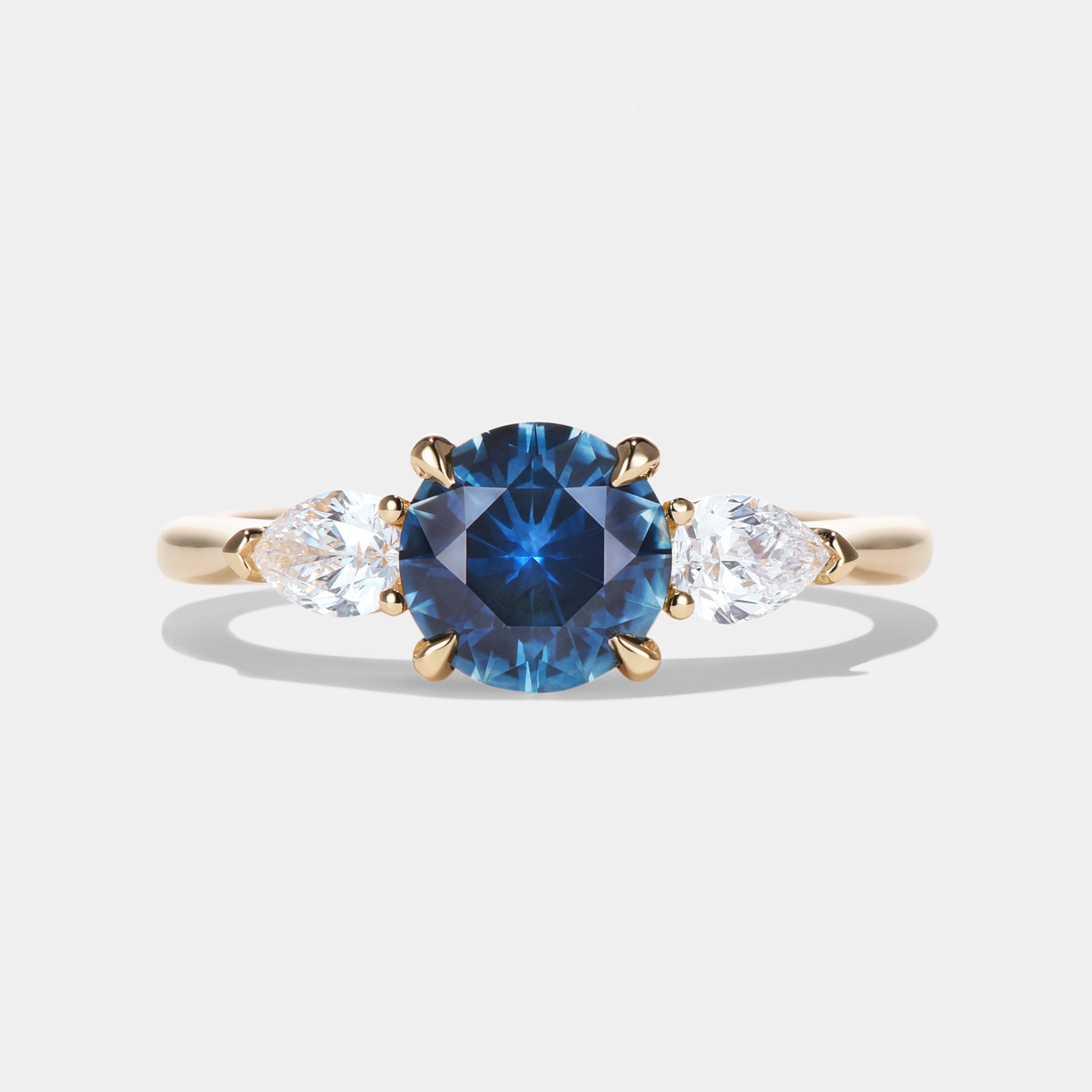 Freya Sapphire Three Stone Engagement Ring