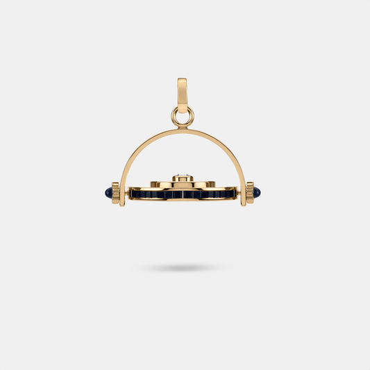 FUTURIST SPINNING PENDANT - SAPPHIRE AND DIAMOND IN YELLOW GOLD