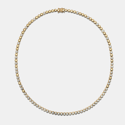 Gradient Bezel Diamond Tennis Necklace - 5.03ctw